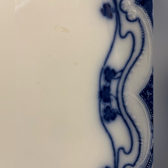 Antique New Wharf Pottery “Paris” pattern Flow Blue Large Serving Platter - Picture 6 of 11